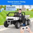 thumbnail image 6 of 24 Volt Ride on Toys, 6 Wheels 2 Seater Electric Ride on UTV Cars for Big Kids, Ride on Dump Truck, 4×4 Motors, Battery Display, Bluetooth, USB, Remote Control, White, 6 of 8