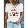 thumbnail image 2 of Women's Casual Round Neck T-Shirt with Heart Pattern Print, Stretch Polyester Spandex Blend, Comfortable Summer Top, 2 of 8