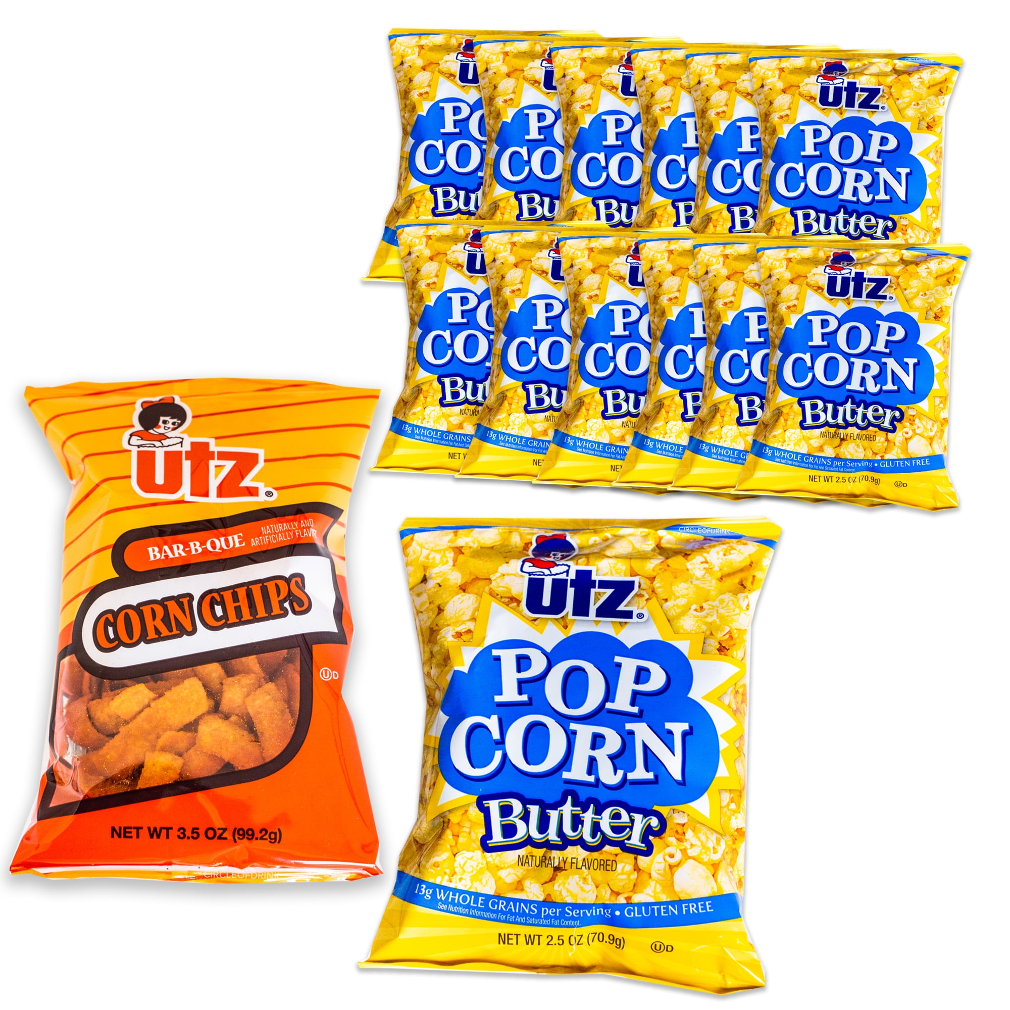 Utz Butter Popcorn (12, 2.5oz bags) Variety Pack Utz BBQ Corn
