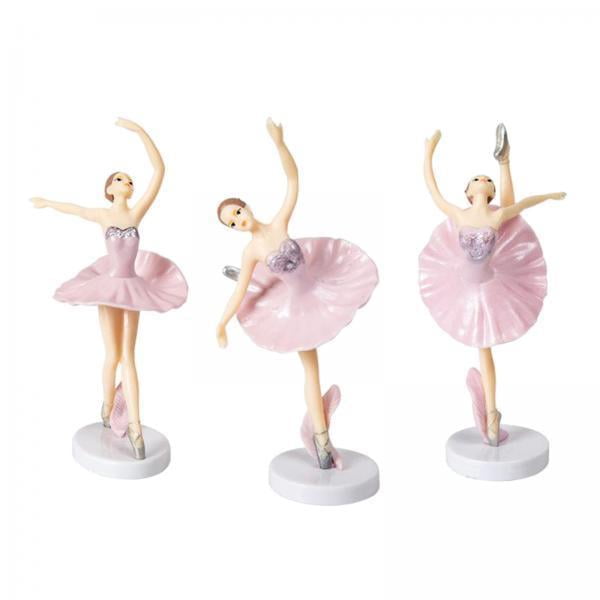 Topper de pastel Bailarina 3 Piezas Sunnimix Rosa