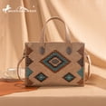 thumbnail image 7 of Montana West Women's Aztec Leather Tote Bag Set with Wallet Stylish Handbag for Everyday Use, Tan, 7 of 7