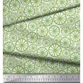thumbnail image 2 of Soimoi Vert Georgette Viscose Roue Ethnique Tissu Imprimé par la Cour 42 Pouces de Large, 2 of 3