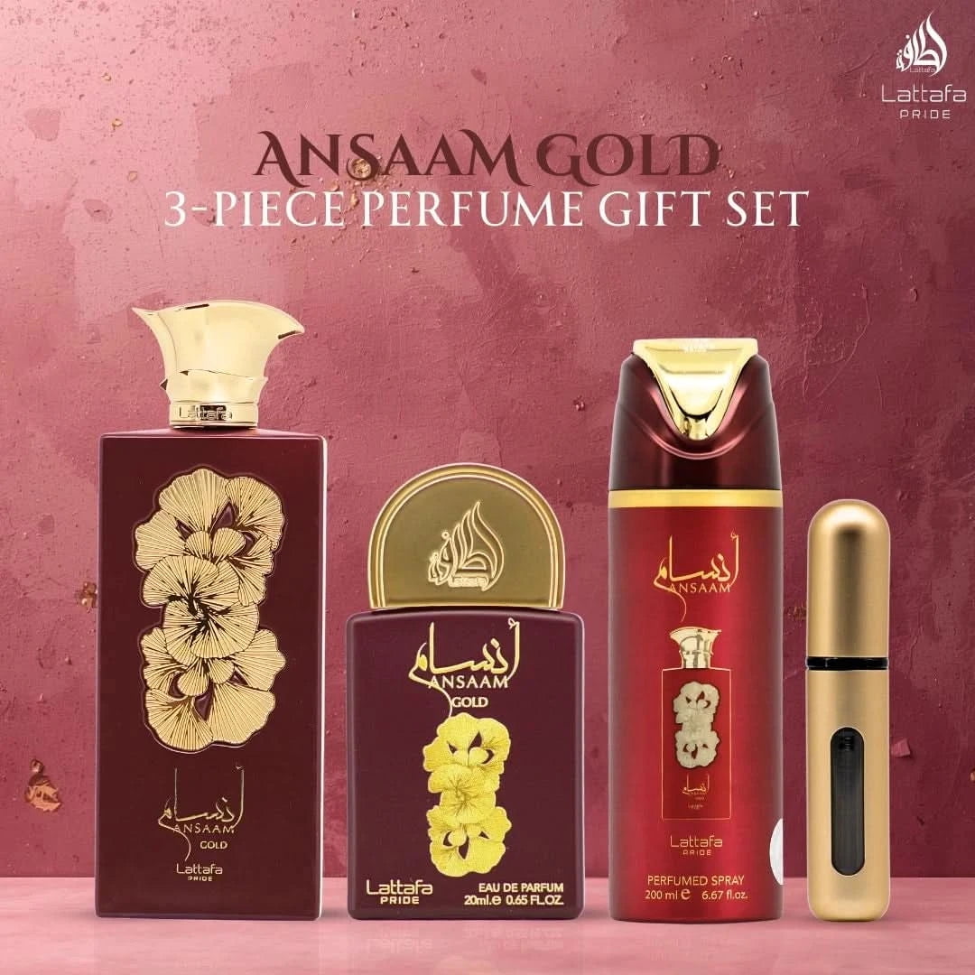 Lattafa Ansaam Gold ギフトセット Ansaam Gold 3-Piece Perfume Gift Set by Lattafa Pride (Gift Set