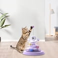 thumbnail image 1 of Rompecabezas de juguete para gatos, juguete de bola interactivo de juguete giratorio, con diversión de bolas de colores para gatos de interior, pista Violeta, 1 of 8