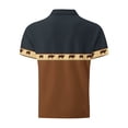 thumbnail image 4 of BinBiL Men's Golf Shirts Short Sleeve Striped Golf Golf Shirts Lightweight Casual Collared T Shirt Brown XXXL(XXXL), 4 of 5