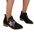 thumbnail image 5 of EKVAHL Cowboy Boots for Women Cowgirl Ankle Western Embroidered Stitched Pointed Toe Chunky Heels Comfortable Slip On Booties Fashion Casual Low Cut Side Zipper Short Boots, 5 of 5