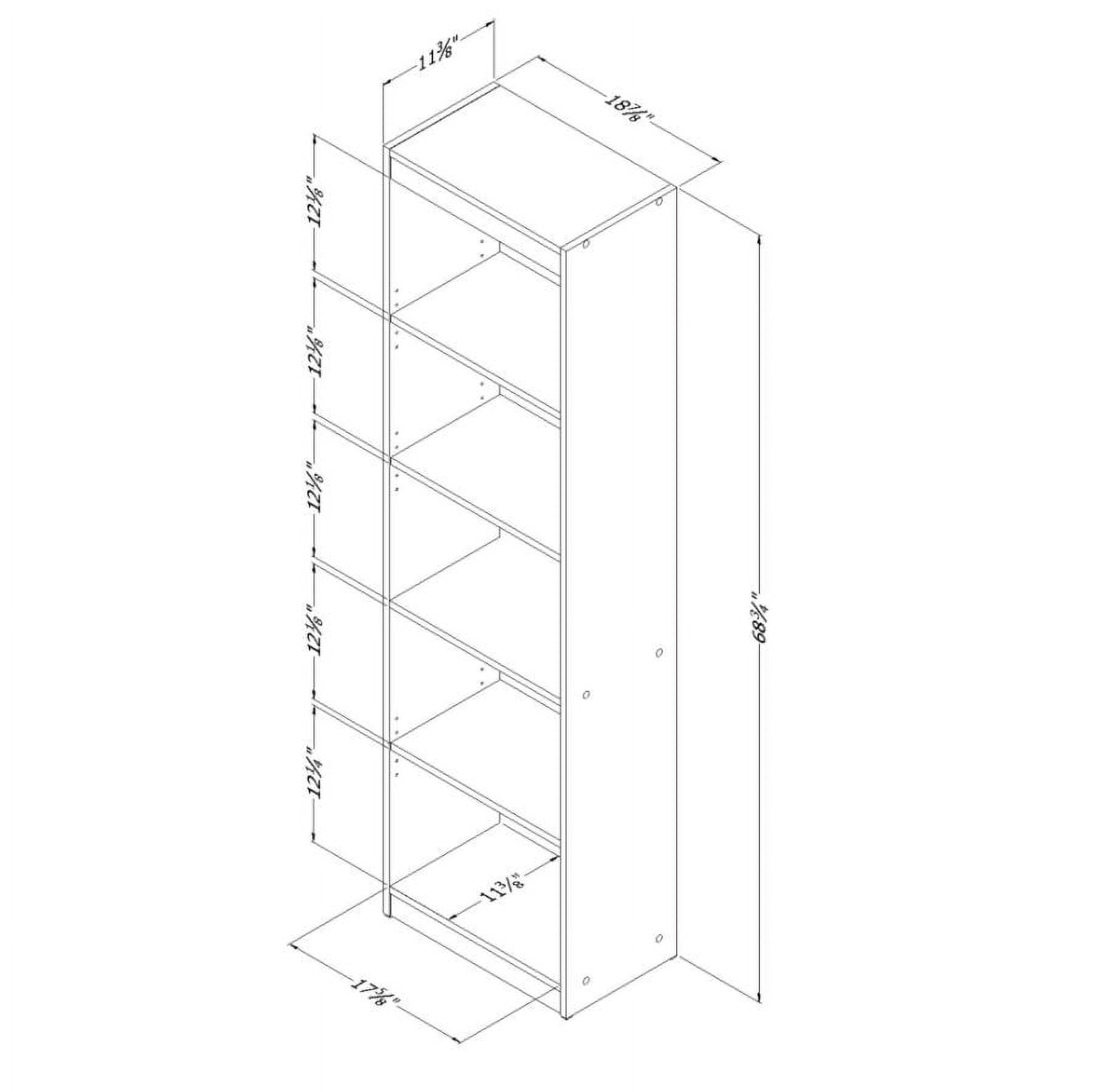 Axess 5-Shelf Narrow Bookcase-Blueberry-South Shore