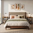 thumbnail image 2 of CONCETTA 3 Tier Nightstands with Charging Stations, Set of 2, Bedside End Tables for Bedroom Living Room, Rustic Brown, 2 of 7