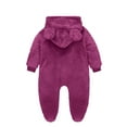 thumbnail image 3 of born Baby Fleece Footie Snowsuit Winter Bunting Onesie Cartoon Warm Hooded Romper Jumpsuit Outfits For Girls Boys Pajama Onesie for Baby Girls 04-Dark Purple 59, 3 of 3