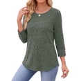 thumbnail image 3 of Fantaslook Womens 3/4 Sleeve Shirts with Buttons Dressy Casual Blouses Tunic Tops Fall Clothes, 3 of 9