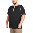 thumbnail image 2 of GIRUNS Big and Tall Henley Shirts for Men Short Sleeve Cotton Casual T Shirt with Button Placket Black 3X, 2 of 6