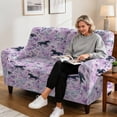 thumbnail image 4 of SCRAWLGOD Horse Floral Print Recliner Loveseat Slipcovers Washable Non Slip Sofa Cover with Pocket Stretch Anti Scratch Reclining Slipcover, 4 of 8
