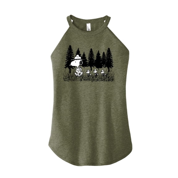 Peanuts - Troopping Along - Juniors High Neck Tank Top