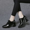 thumbnail image 6 of NOKIO Lace-up Pointed Toe Comfortable Low Heel Dress Booties Women Ankle Boots Fashion Simple Fashion Solid Color Comfortable Thick Heel Square Sleek Women'S Minimalist Ankle Boots, 6 of 9