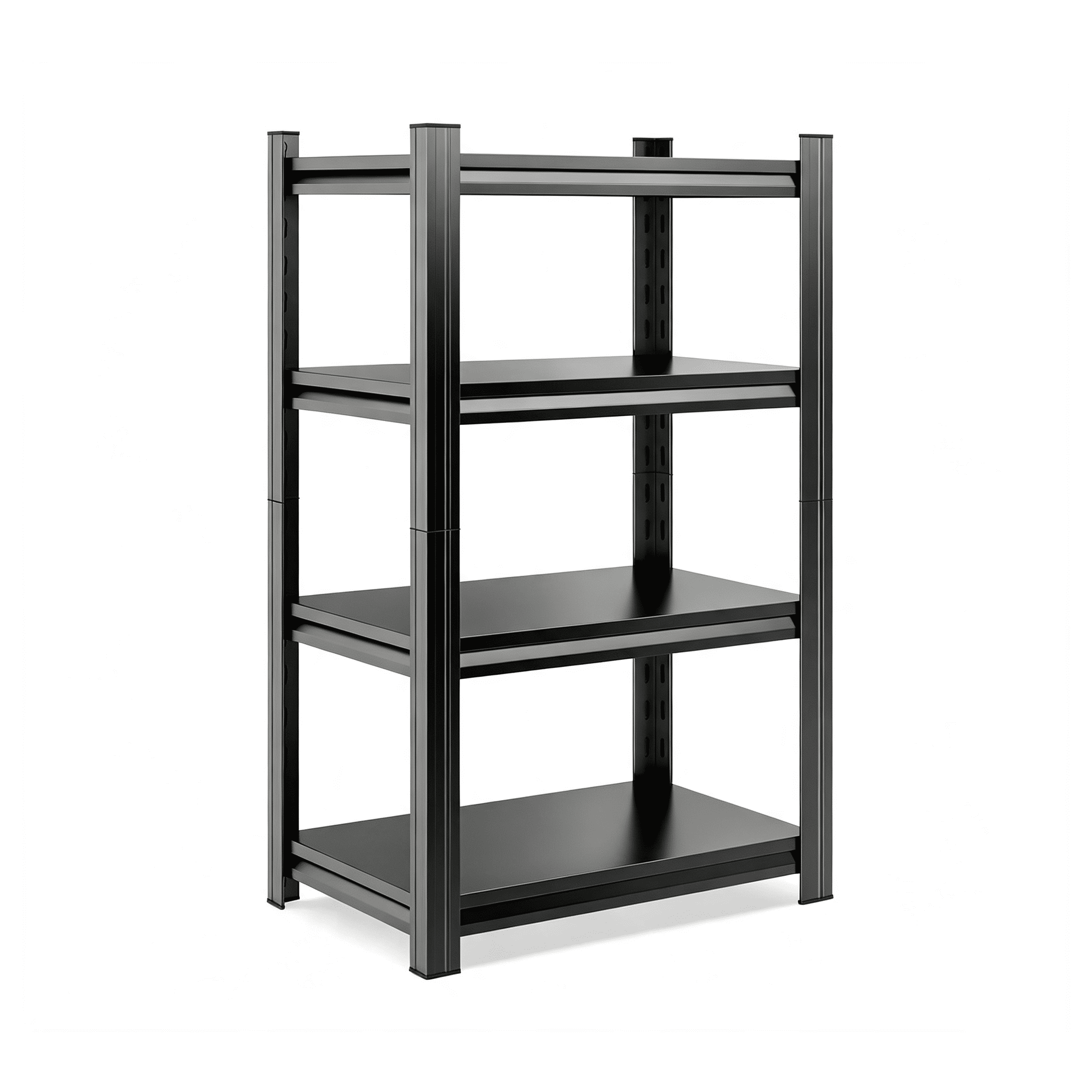 4-Tier Adjustable Metal Storage Shelving Unit, Black Heavy Duty Kitchen Organizer for Home Space Saving