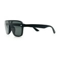 thumbnail image 6 of Color Mirror Shield Flat Top Racer Rimless Horn Rim Plastic Sunglasses Black - Green, 6 of 8