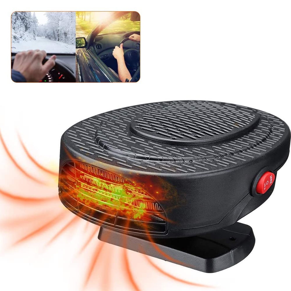 Bosiwee Black Portable Car Heater Fast Heating Defrost Defogger Cold Weather Foggy Screen Removal 12V 150W with 360 Degree Rotatable Base Car Amplifier Cooling Fans 