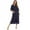 Navy, variant on [BIG CLEARANCE!]Women's Casual Pajamas Short-sleeved Zipper Pajamas Round Neck Nightgown Large Size Nightdress S-XXL