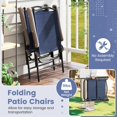 thumbnail image 5 of Spaco Set of 2 Patio Folding Sling Back Camping Deck Chairs, Front Porch Furniture, Outdoor Patio Furniture-Navy, 5 of 5