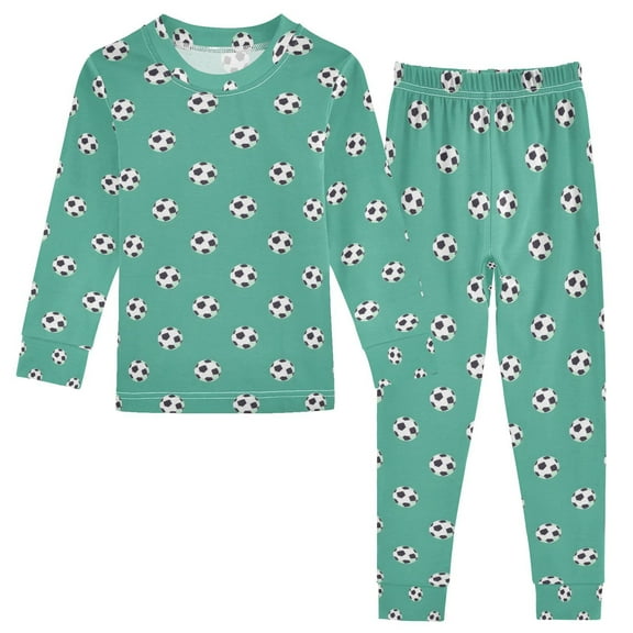 joogoo Soccer Balls-z2 2 Piece Long Sleeve Tee and Pants Cotton Pajama Set 5Y