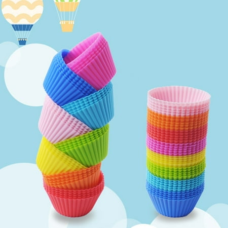 

SPRING PARK 10Pcs Silicone Cupcake Baking Cups Silicone Muffin Liners Reusable Baking Cups Nonstick Silicone Cupcake Liners Round Shaped Silicone Cupcake Molds