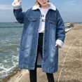 thumbnail image 1 of Vedolay Womens Tops Casual Jean Jackets for Women Fashion Basic Long Sleeve Button Down Denim Jacket,Blue L, 1 of 5