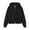 Black, variant on Short Hooded Zipper Cardigan Jacket Korean Style and Casual Hooded Sweatshirt,Sweatshirt for Women,S