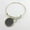 Gold Gray, variant on Fashion Monogram Blanks Charm Flat Round Disc Bangle Bracelet Adjustable