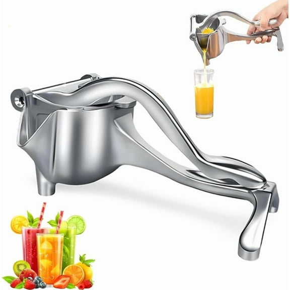 Hand Juicer Squeezer- Aluminum Manual Press Juicer, Hand Juicers Squeezer Large, Heavy Duty Fruit Juice Extractor for Lemon Orange Lime Citrus, Ergonomic Handle Easy Clean(1PC Aluminum alloy)