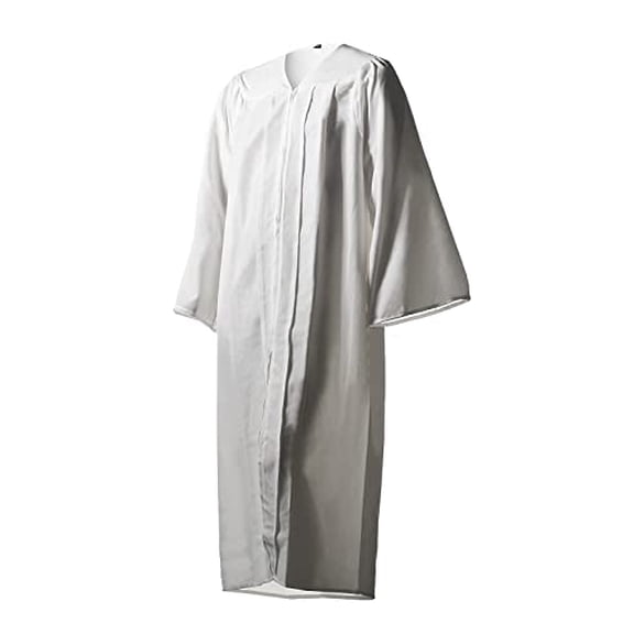 Honors Graduation Academic Gown (White, Matte, Size 54 Plus (5'9" - 5'11", over 270 Ibs))