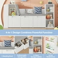 thumbnail image 4 of Homfa 4-in-1 Kids Toy Storage Cabinet, Bookshelf with 3 Drawers, Sturdy Toy Organizer with Reading Nook for Kids Room Playroom, White, 4 of 7