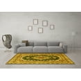 thumbnail image 3 of Ahgly Company Machine Washable Indoor Rectangle Medallion Yellow Traditional Area Rugs, 2' x 4', 3 of 4