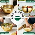 thumbnail image 6 of Mirdinner 5PCS Mixing Bowls with Airtight Lids Set - 5 Stainless Steel Mixing Bowls, Dishwasher Safe, Ideal for Baking & Meal Prep, Stackable Design for Easy Storage, Gold, 6 of 7