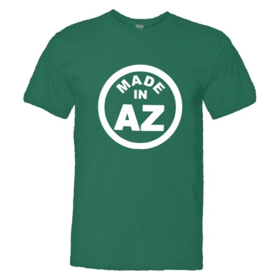 PleaseMeTees™ Mens From Born Made In Arizona AZ Logo Label Tag HQ Tee