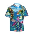 thumbnail image 2 of Bixox Men's Hawaiian Shirts Men's Little Sea Turtles Print Short-Sleeve Shirt-3X-Large, 2 of 8