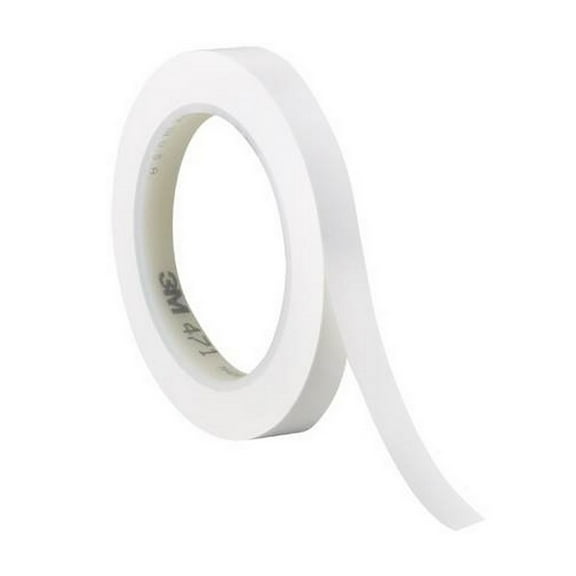 3M Vinyl Tape 471 White 1/4" X 36 Yard Roll (3 Pack)
