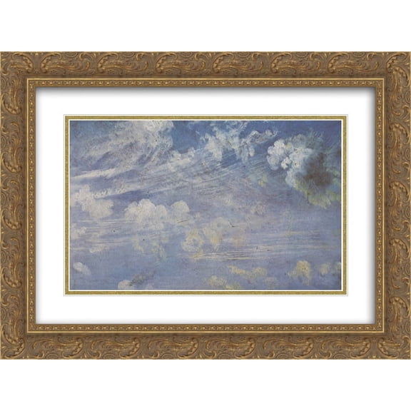 John Constable 2x Matted 24x18 Gold Ornate Framed Art Print 'Spring clouds study'