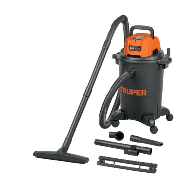 Aspiradora de Sólidos y Líquidos Truper Negra 6 GAL Plástica
