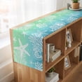 thumbnail image 6 of Table Runners 70 Inches Long Dress Scarves, Teal Blue Ombre Coastal Farmhouse Coffee/Dining/Kitchen Table Decor, Holiday Table Runner, Sea Nautical Summer Beach Starfish Coral 13x70 Inch, 6 of 9