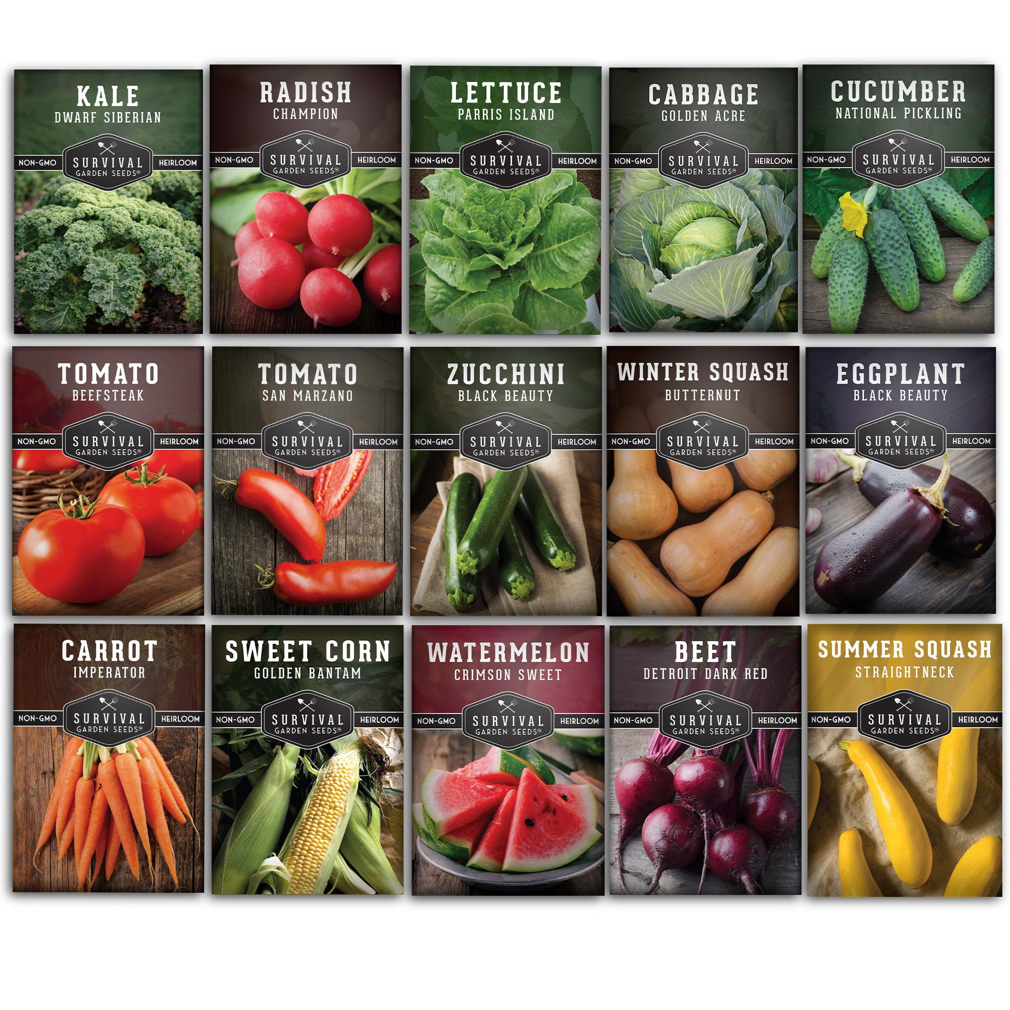Heirloom Vegetable Garden Seed Collection  Assortment of 15 Non GMO Easy 