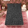 thumbnail image 3 of Meiyoeat Neutral Leopard Print King Sheets 4pcs, Monochrome Spot Pattern Bedding, Gray Black, 3 of 6