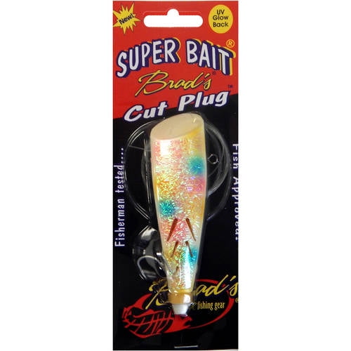 Brad's Killer Fishing Gear Rigged Super Cut Plug, Glow Green Dot
