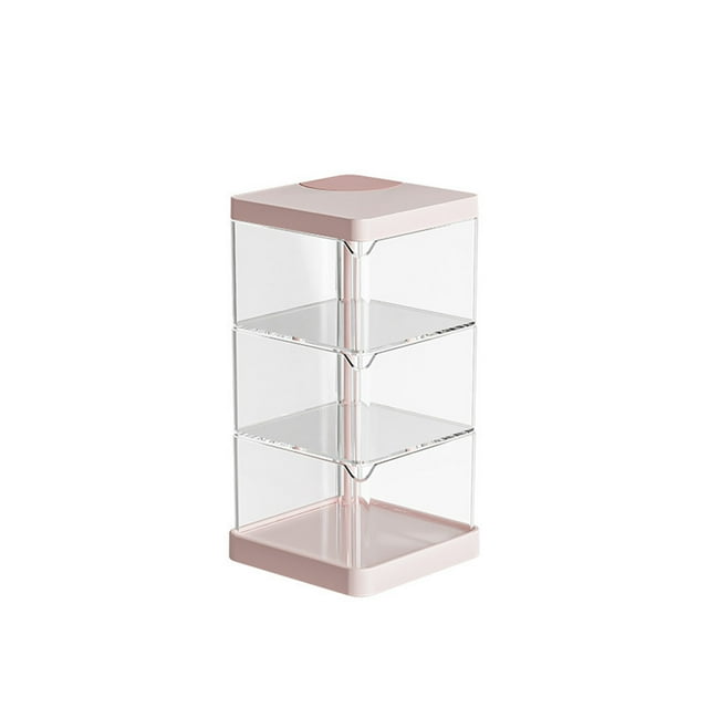 Rotary Cosmetic-Puff Holder Makeup Sponge Box, Utility Earrings Rings Necklaces Storage Case, Small Items Holder Case Desktop Organizer Container