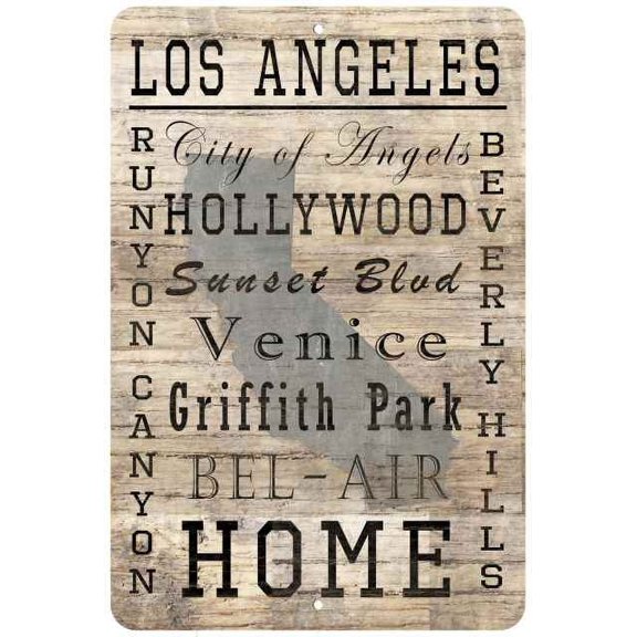 Los Angeles CA Landmarks Novelty Gift 8x12 Metal Sign 108120065021