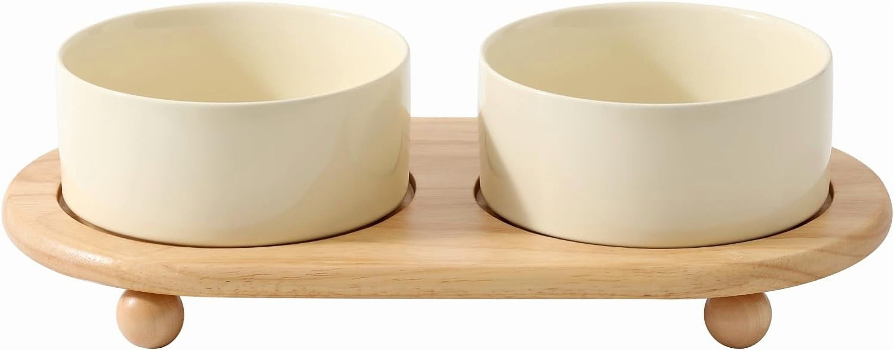 Ceramic Set of 2 Cat Bowls, Food and Water Bowls for Cats, Kitty, 2pcs Cat Dishes, Pet Feeder(5.1inch, 2 x Starry Sky Bowls)