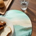 thumbnail image 4 of Round Placemats Abstract Green Forest Mountain 15 inch Set of 2 Table Mats for Dining Table Modern Heat Resistant Non-Slip Kitchen & Home Decorative Place Mat Set, 4 of 8