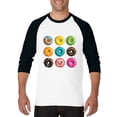 thumbnail image 1 of Artix - Mens Raglan Sleeve Baseball T-Shirts, up to Size 3XL - Love Food Donuts Doughnuts, 1 of 4