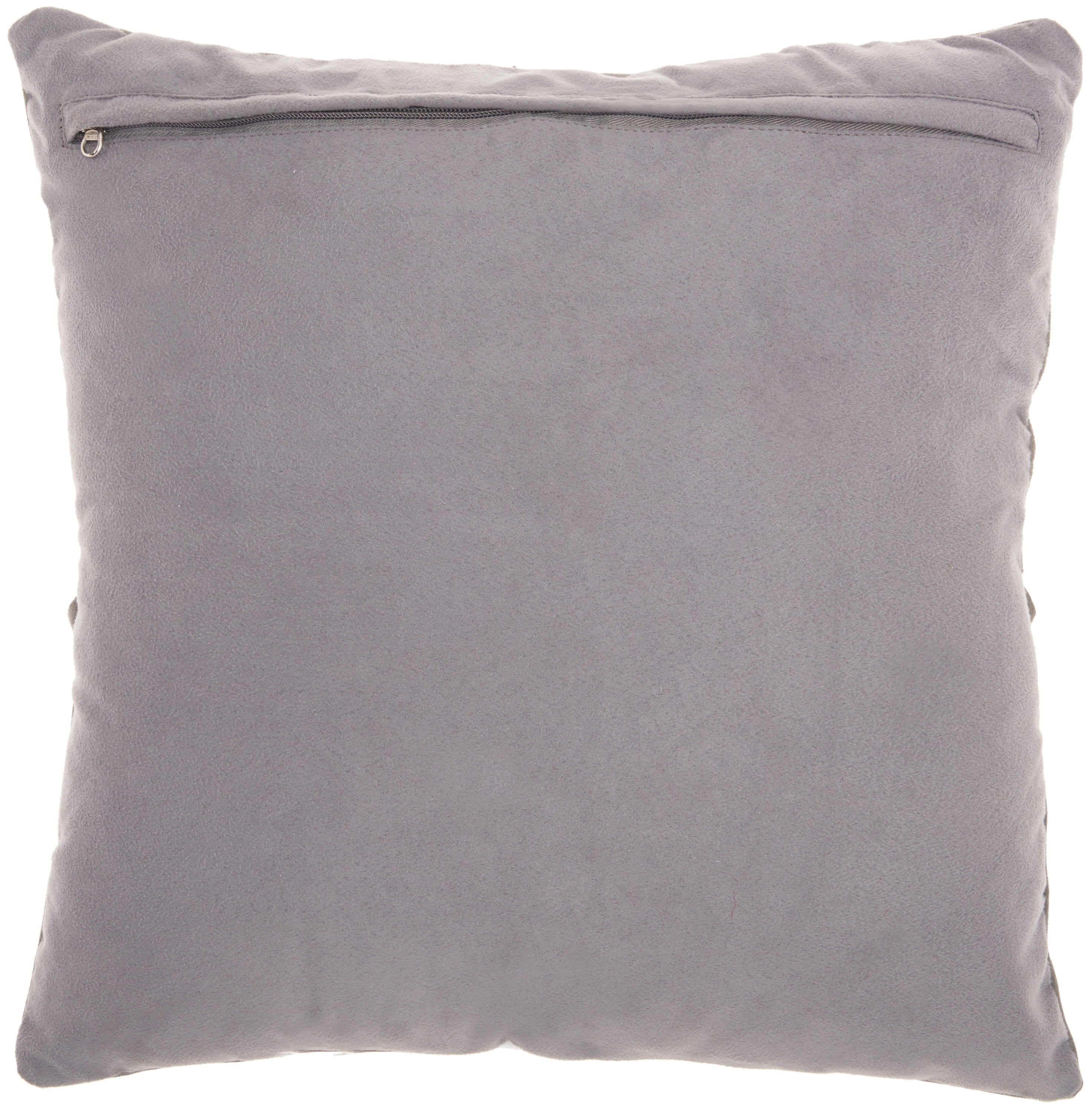 Mina Victory Couture Nat Hide Knots & Fringe Grey 18" x 18" Throw Pillow