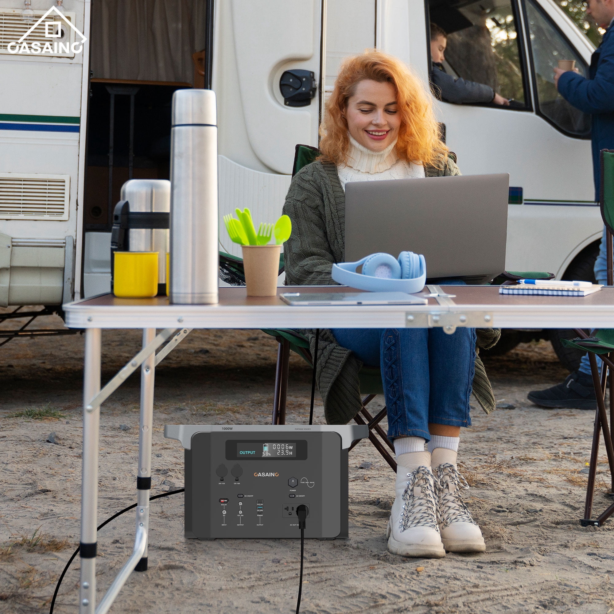 CASAINC 1000W Inverter Portable Power Station Solar Generator for Outdoors Camping Hunting Blackout Emergencies