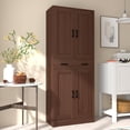 thumbnail image 4 of DIYART Brown Kitchen Pantry Cabinet, 71" Tall Kitchen Storage Cabinet with doors and Drawer, 4 of 7
